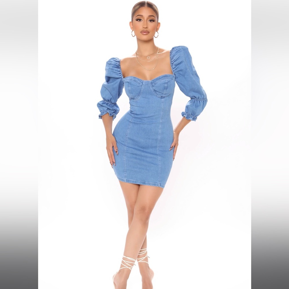 Denim Sweetheart Mini Dress